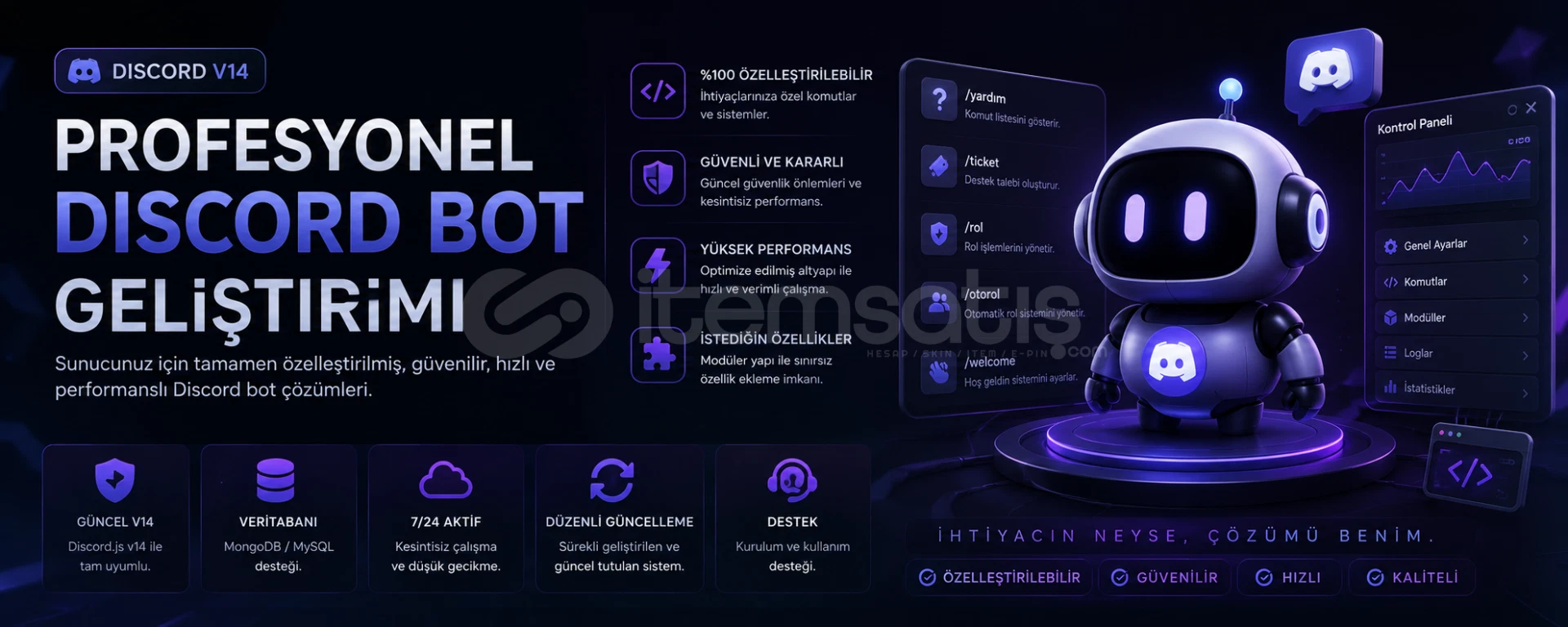 Profesyonel Discord Bot Geliştirme Hizmeti (Discord.js v14)